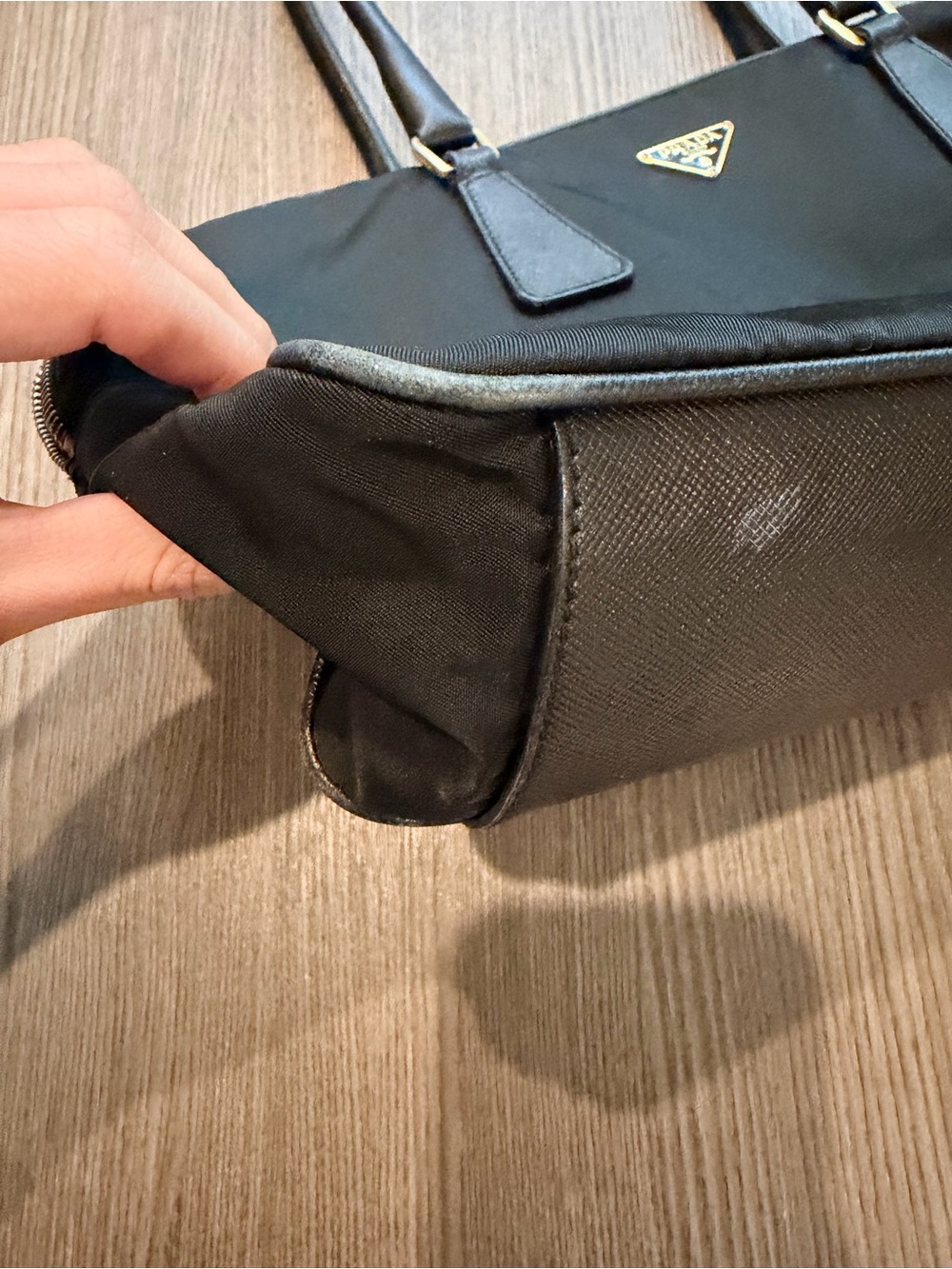Prada Tessuto Bauletto Black Nylon and Leather Mini Tote Bag - Crossbod - Picture 4 of 9